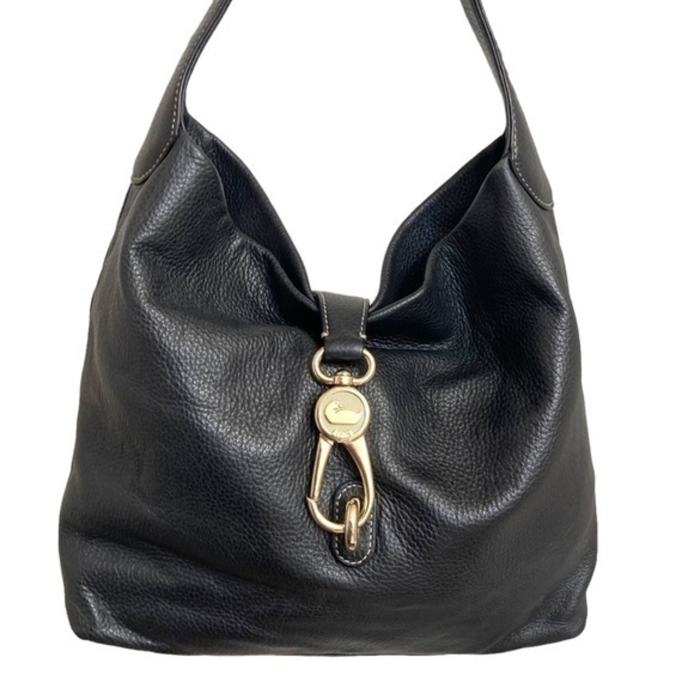 Dooney and Bourke florentine lock black pebbled leather hobo bag